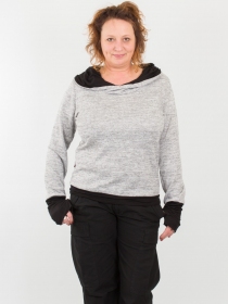 Pull Witch gris chin&eacute; pull textur&eacute; au style casual