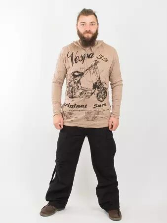 Hoodie Vespa Beige pi�ce textile polyvalente au style sobre et raffin�