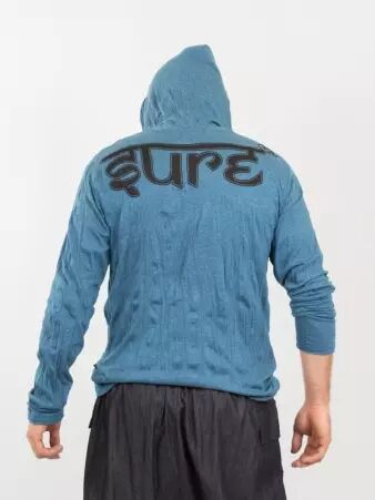 Hoodie Butterfly Bouddha Petrol pi�ce de pr�t-�-porter au design soign� et au tomb� fluide