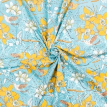 Tissu Colibri Bleu tissu colibri bleu motif tropical