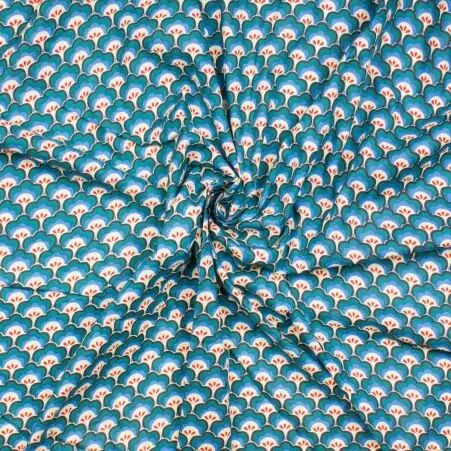 Tissu Menka Bleu tissu menka bleu motif ethnique