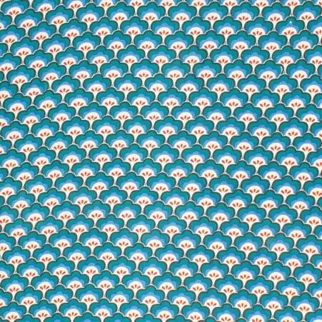 Tissu Menka Bleu tissu menka bleu motif ethnique