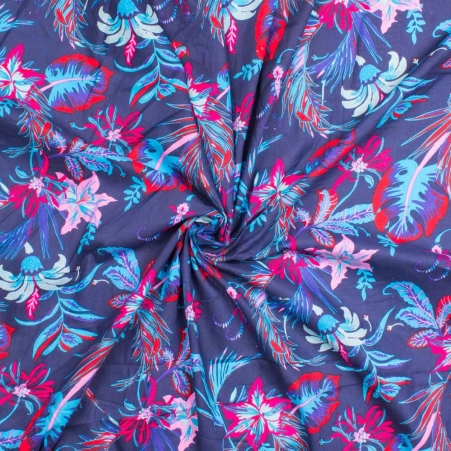 Tissu Royal Orchid Bleu tissu royal orchid bleu floral sophistiqu�