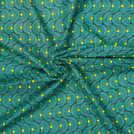 Tissu Seigaiha Tosca tissu seigaiha tosca bleu vert profond