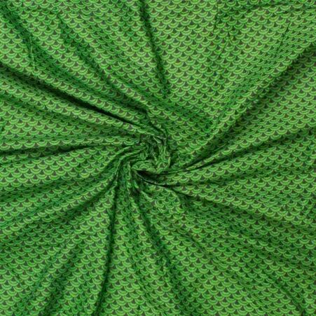 Tissu Seigainami Vert tissu seigainami vert motif ondulant
