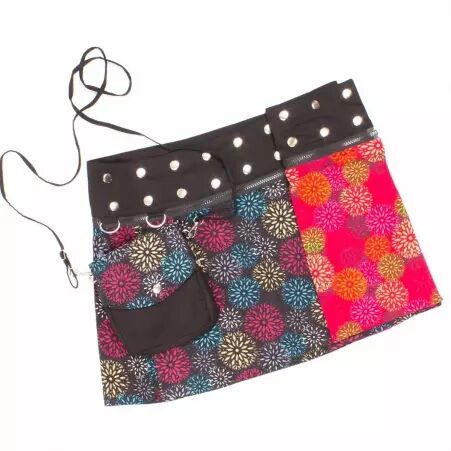 Jupe r�versible Rainbow splash courte jupe r�versible courte � l'imprim� color� splash