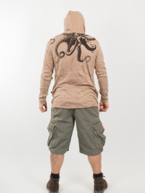 Hoodie Octopus Beige v&ecirc;tement chaud &agrave; l'esth&eacute;tique moderne et facile &agrave; associer