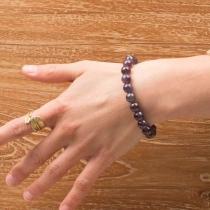 Bracelet Amethyste qualit&eacute; AAA accessoire textile au look moderne