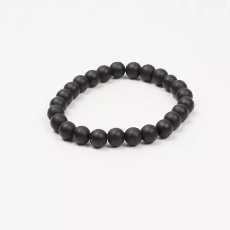 Bracelet Onyx noir mat accessoire textile au look moderne