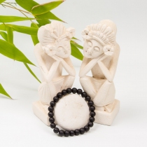 Bracelet Onyx noir mat accessoire textile au look moderne