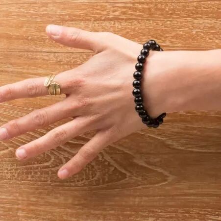 Bracelet Tourmaline Noire accessoire textile au look moderne