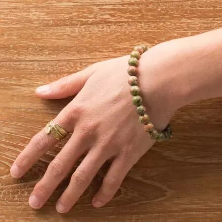 Bracelet Unakite accessoire mode au style contemporain