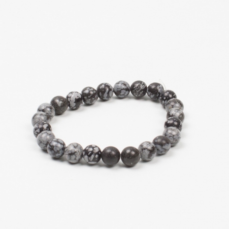 Bracelet Obsidienne neige accessoire mode � l'allure contemporaine