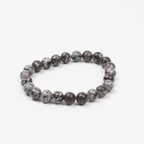 Bracelet Obsidienne neige accessoire mode &agrave; l'allure contemporaine