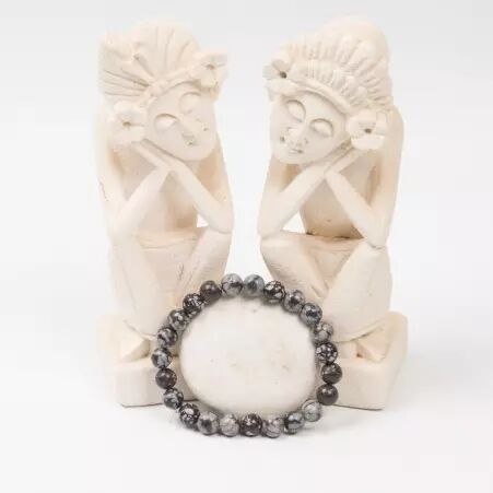 Bracelet Obsidienne neige accessoire mode � l'allure contemporaine