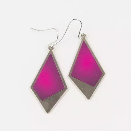 Boucle d'oreille Losange rose bijou mode au style doux