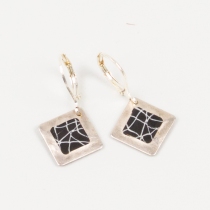 Boucle d'oreille Square noir accessoire bijou au style chic