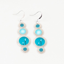 Boucle d'oreille Nuages bleu turquoise bijou mode &agrave; l'esth&eacute;tique l&eacute;g&egrave;re