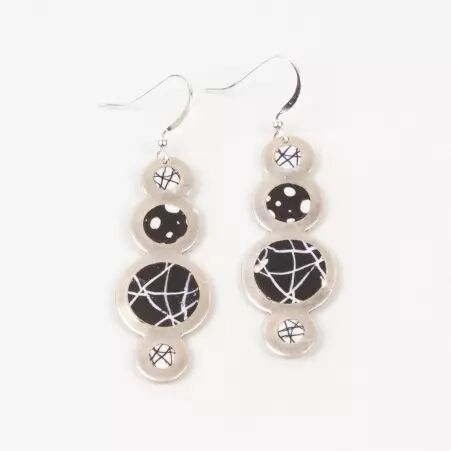 Boucle d'oreille Nuages noir accessoire bijou au style chic