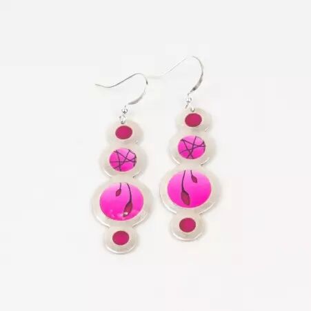 Boucle d'oreille Nuages rose bijou mode � l'allure f�minine