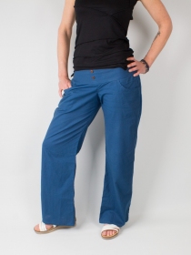 Pantalon Jati bleu v&ecirc;tement f&eacute;minin confortable au style casual chic