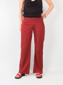 Pantalon Jati rouge pi&egrave;ce mode color&eacute;e au style affirm&eacute;
