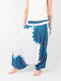 Sarouel Alibaba Mandala Focus Blanc sarouel ample imprim&eacute; mandala clair