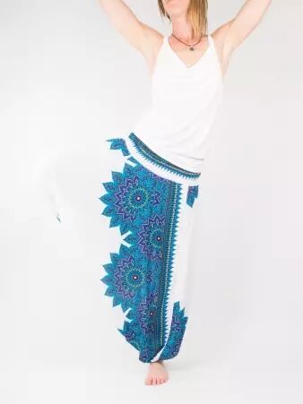 Sarouel Alibaba Mandala Focus Blanc sarouel ample imprim� mandala clair