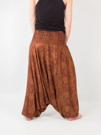 Sarouel Alibaba Paisley Ocre sarouel fluide imprim&eacute; cachemire ocre