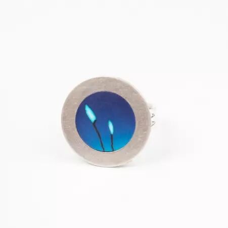 Bague sph�re Bleu cr�ation au caract�re artistique affirm�