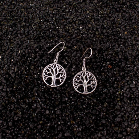 Boucles d'oreilles arbre de vie argent�es PM accessoires bijoux tendance
