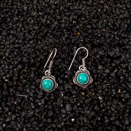 Boucles d'oreilles howlite turquoise pi�ce vestimentaire au style tendance