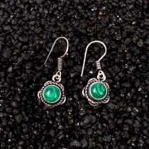 Boucles d'oreilles malachite &eacute;l&eacute;ment mode au design soign&eacute;