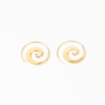 Boucles d'oreilles spirales laitonn&eacute;es pi&egrave;ce vestimentaire au style tendance
