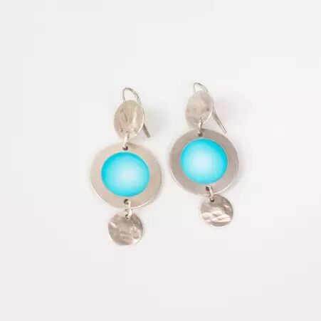 Boucle d'oreille Sphere turquoise bijou mode � l'esth�tique fra�che