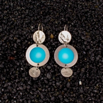 Boucle d'oreille Sphere turquoise accessoire bijou au look lumineux