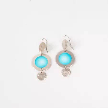 Boucle d'oreille Sphere turquoise bijou mode � l'esth�tique fra�che