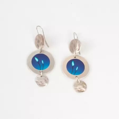 Boucle d'oreille Sphere bleu accessoire bijou au look moderne
