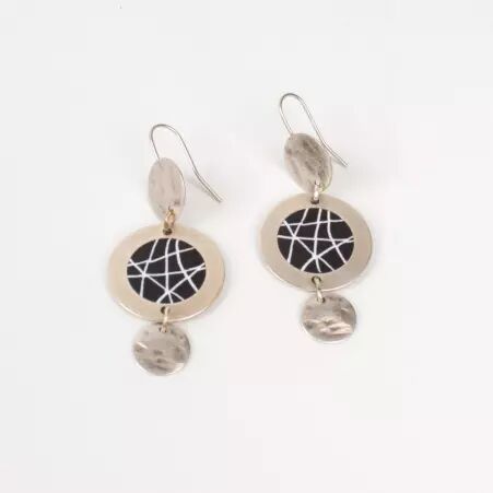 Boucle d'oreille Sphere noir bijou mode � l'allure chic