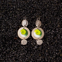 Boucle d'oreille Sphere vert bijou mode &agrave; l'esth&eacute;tique naturelle