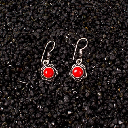 Boucles d'oreilles corail rouge bijoux mode � l'allure estivale