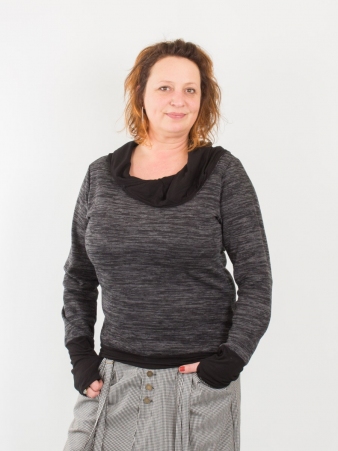 Pull Witch noir chin� pull sombre textur�