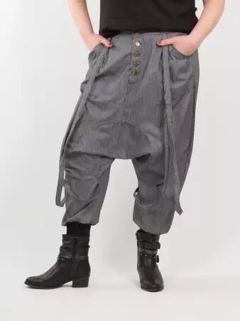 Sarouel City straps Denim sarouel fluide effet jean