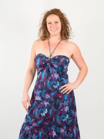 Robe bustier maxi Moana Royal Orchid Blue robe fluide estivale &agrave; coupe bustier