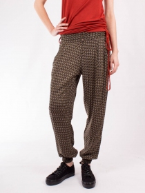 Pantalon Lila Calico pi&egrave;ce mode fluide &agrave; l'allure artisanale