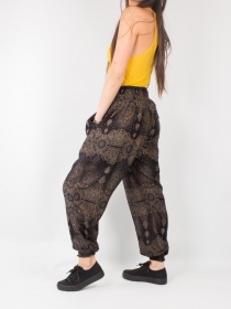 Pantalon harem Peacock gris pantalon ample au motif paon discret et &agrave; l'allure zen