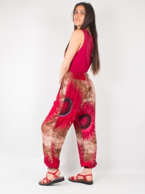 Pantalon harem Sunflower pi&egrave;ce boh&egrave;me &agrave; l'esth&eacute;tique florale chaleureuse
