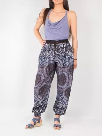Pantalon harem Waves Mandala Stone pantalon ample au motif mandala min�ral