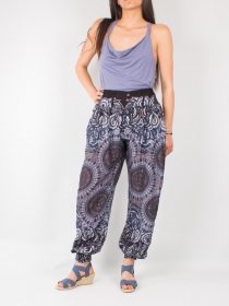 Pantalon harem Waves Mandala Stone pantalon ample au motif mandala min&eacute;ral