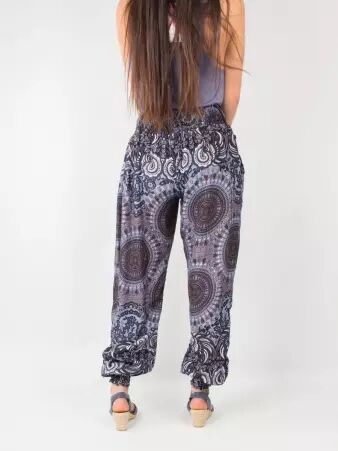 Pantalon harem Waves Mandala Stone pantalon ample au motif mandala min�ral